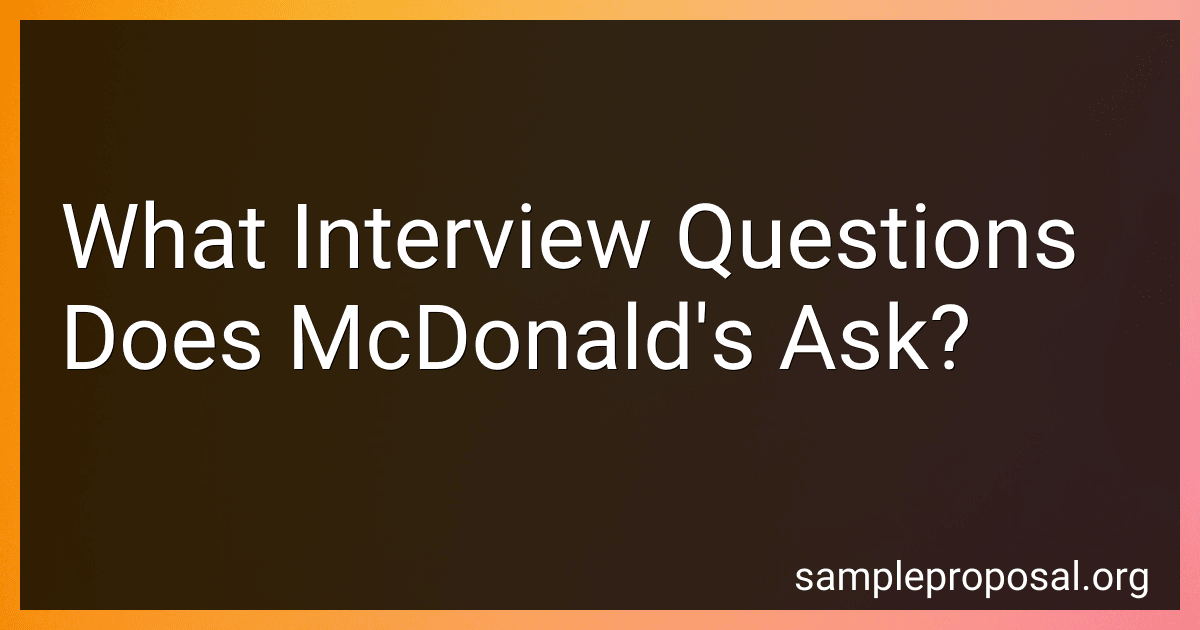 What Interview Questions Does McDonald's Ask? image