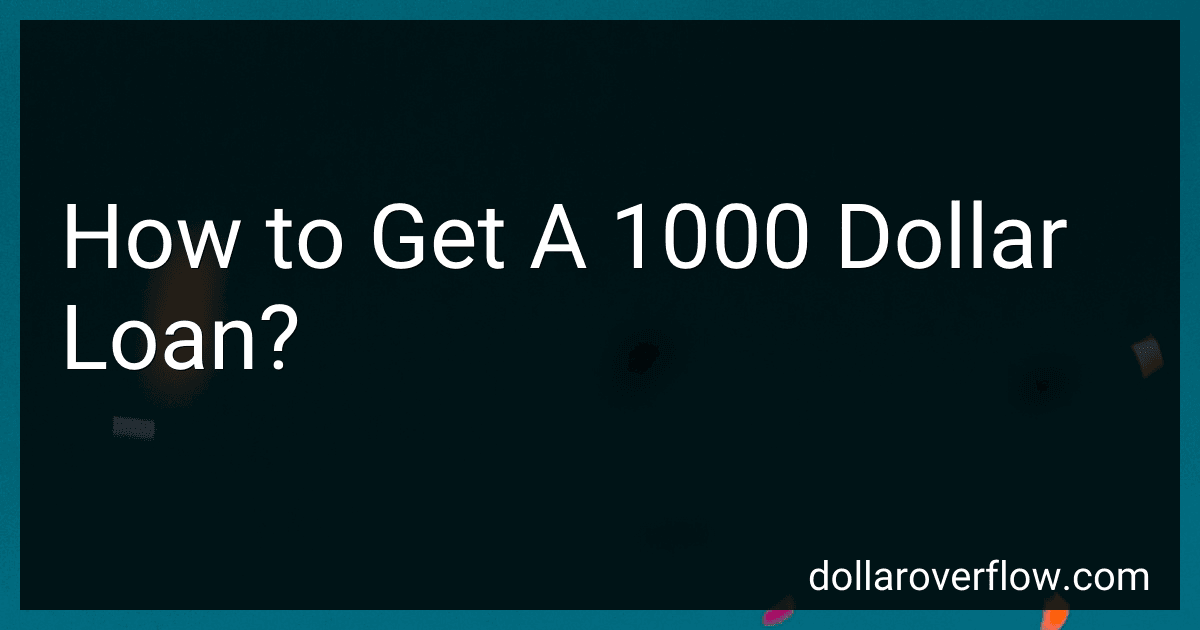 How to Get A 1000 Dollar Loan? image