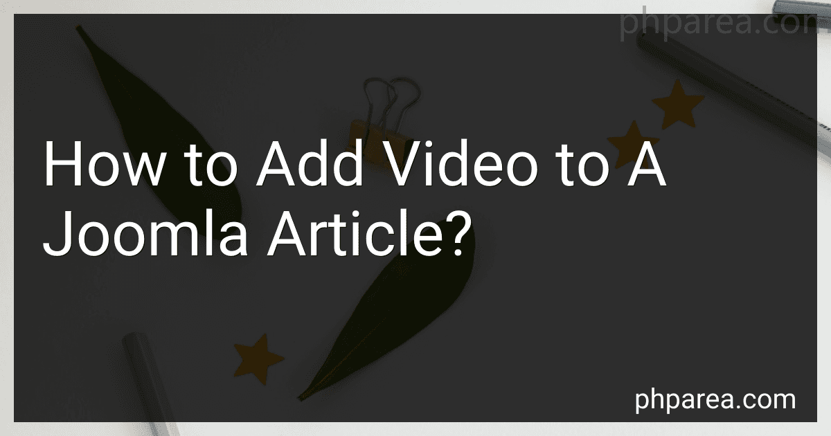 How to Add Video to A Joomla Article? image