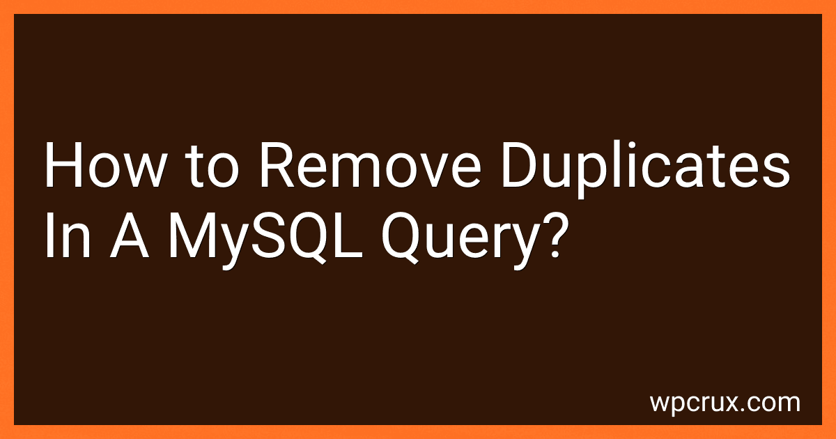 How to Remove Duplicates In A MySQL Query? image