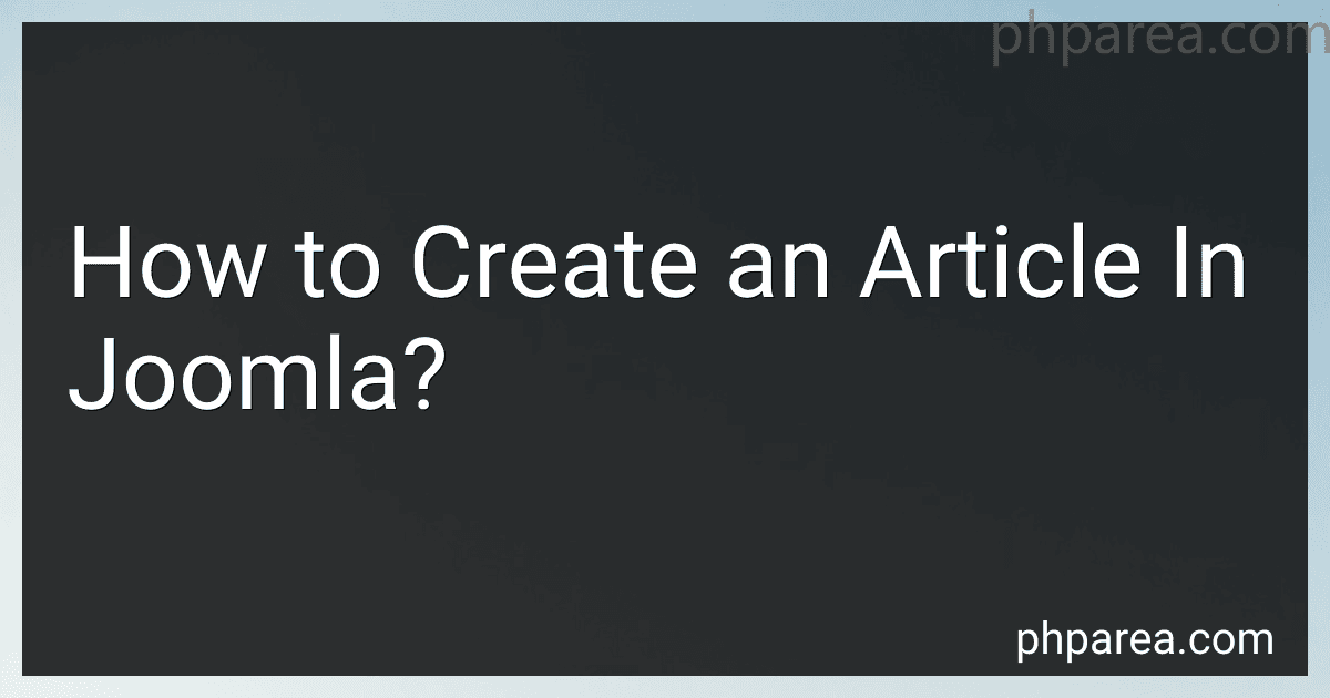 How to Create an Article In Joomla? image