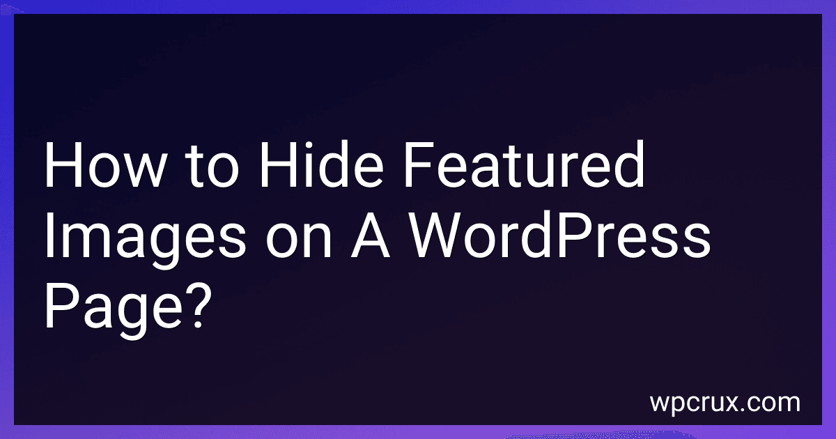 How to Hide Featured Images on A WordPress Page? image