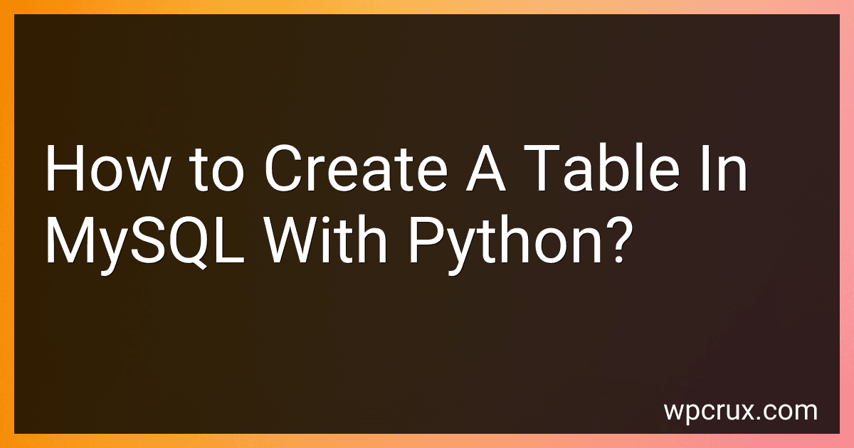 How to Create A Table In MySQL With Python? image