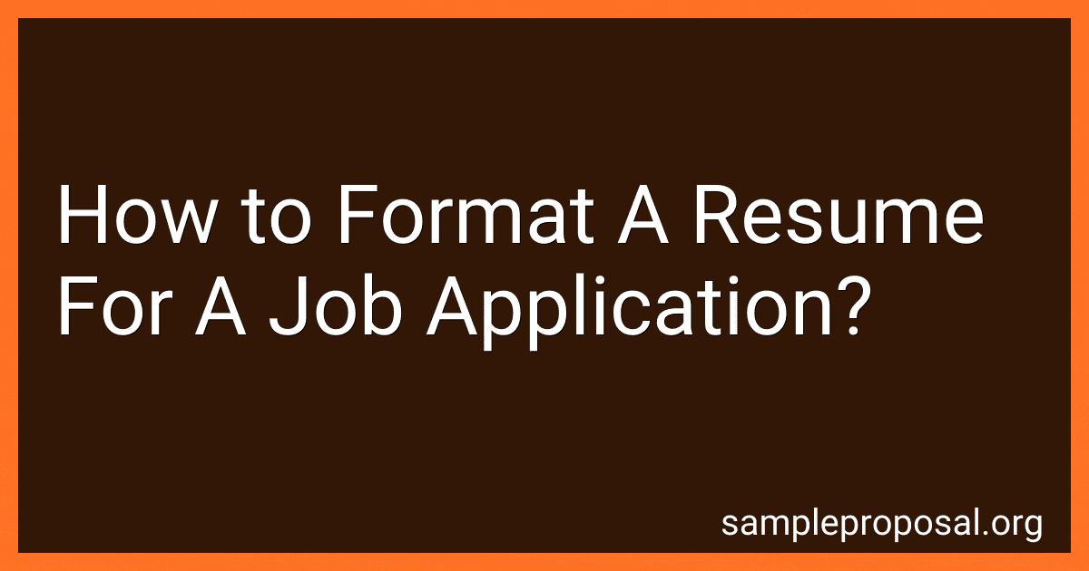 How to Format A Resume For A Job Application? image