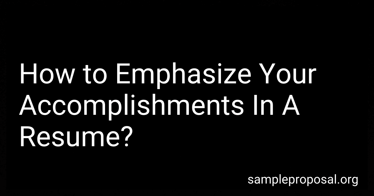 How to Emphasize Your Accomplishments In A Resume? image