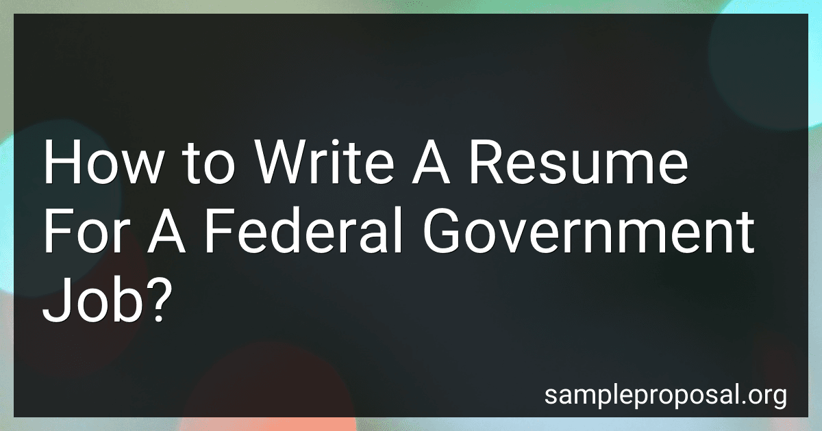 How to Write A Resume For A Federal Government Job? image