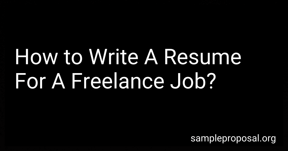 How to Write A Resume For A Freelance Job? image