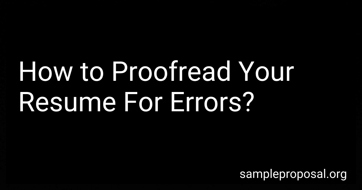 How to Proofread Your Resume For Errors? image