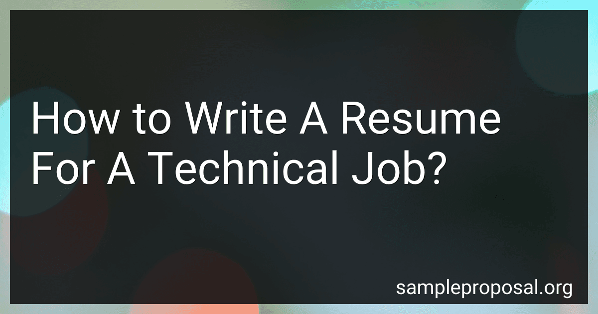 How to Write A Resume For A Technical Job? image