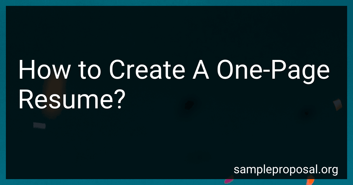 How to Create A One-Page Resume? image