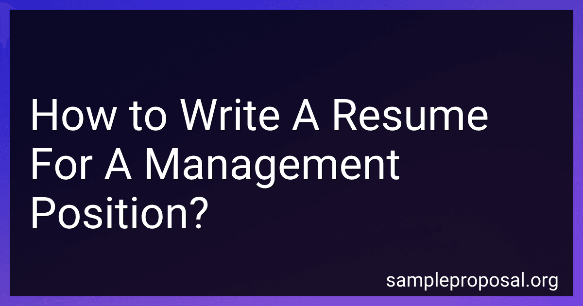 How to Write A Resume For A Management Position? image