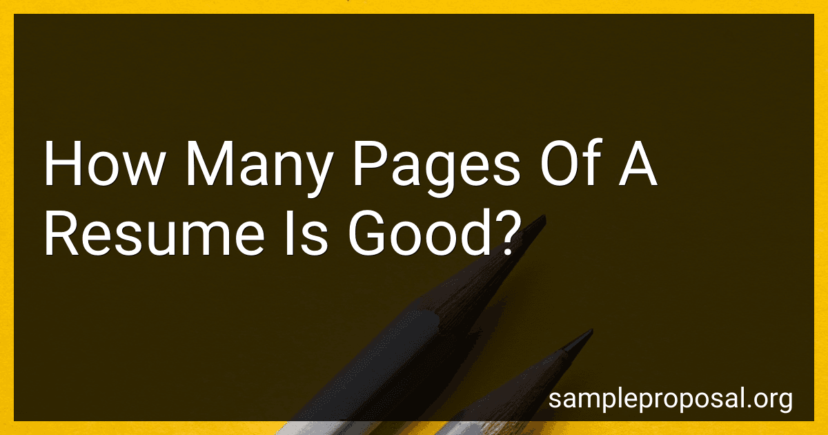 How Many Pages Of A Resume Is Good? image