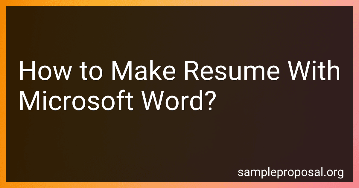 How to Make Resume With Microsoft Word? image