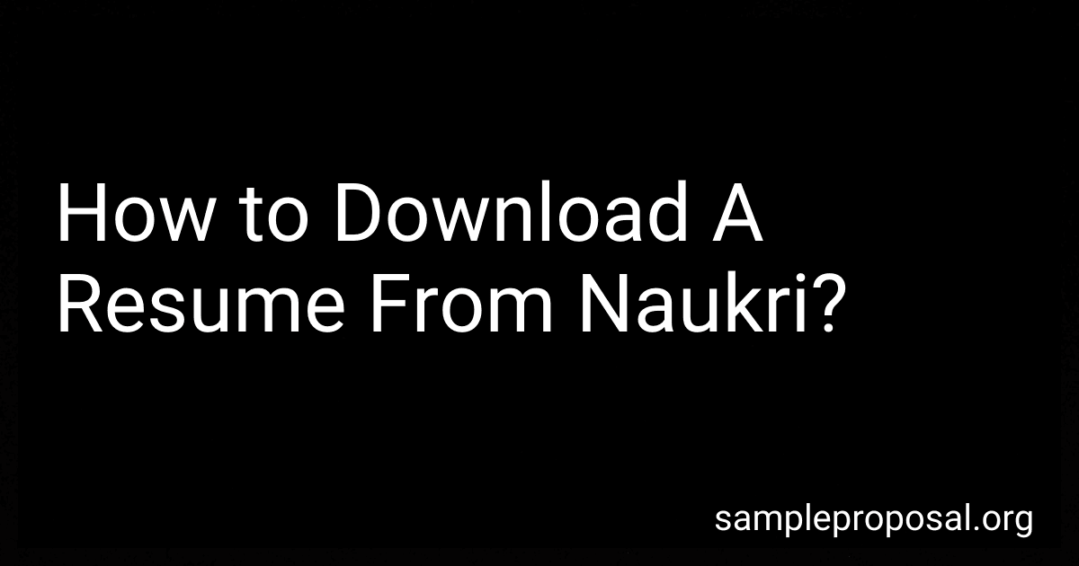 How to Download A Resume From Naukri? image