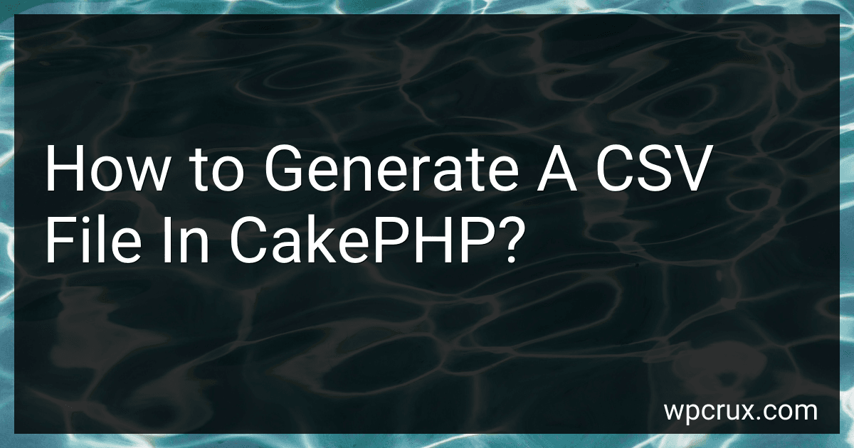 How to Generate A CSV File In CakePHP? image