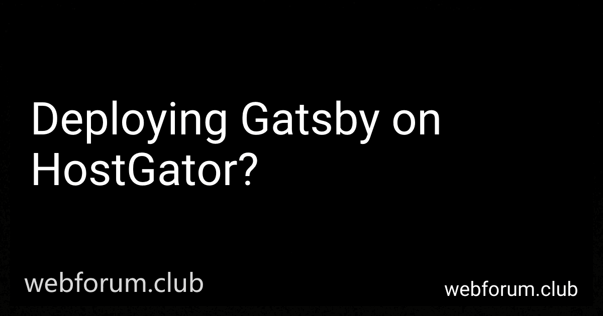 Deploying Gatsby on HostGator? image