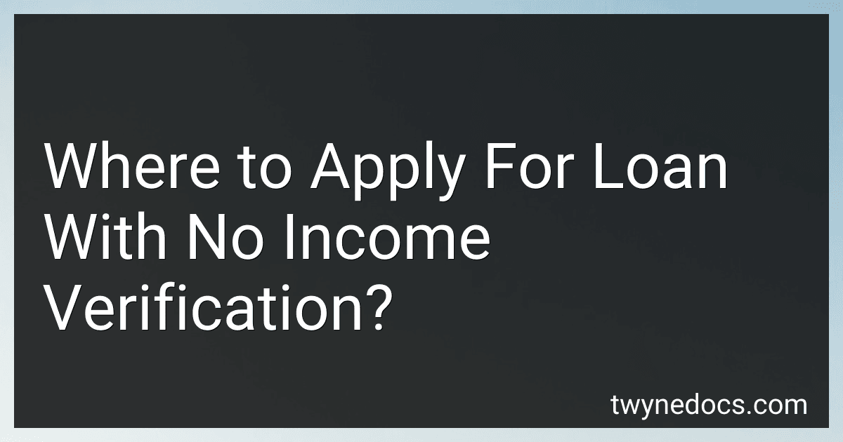 Where to Apply For Loan With No Income Verification? image
