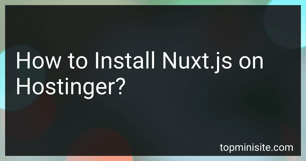 How to Install Nuxt.js on Hostinger? image