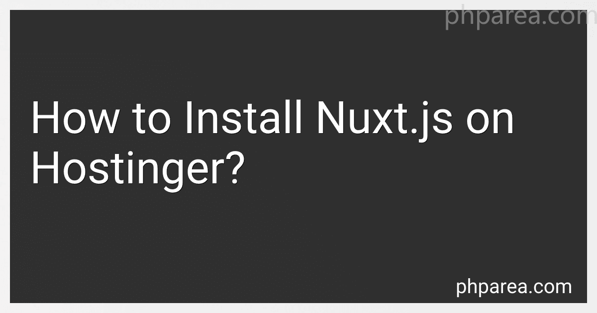 How to Install Nuxt.js on Hostinger? image