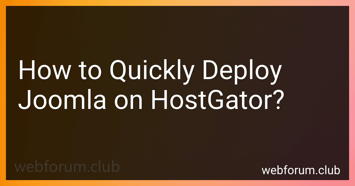How to Quickly Deploy Joomla on HostGator? image