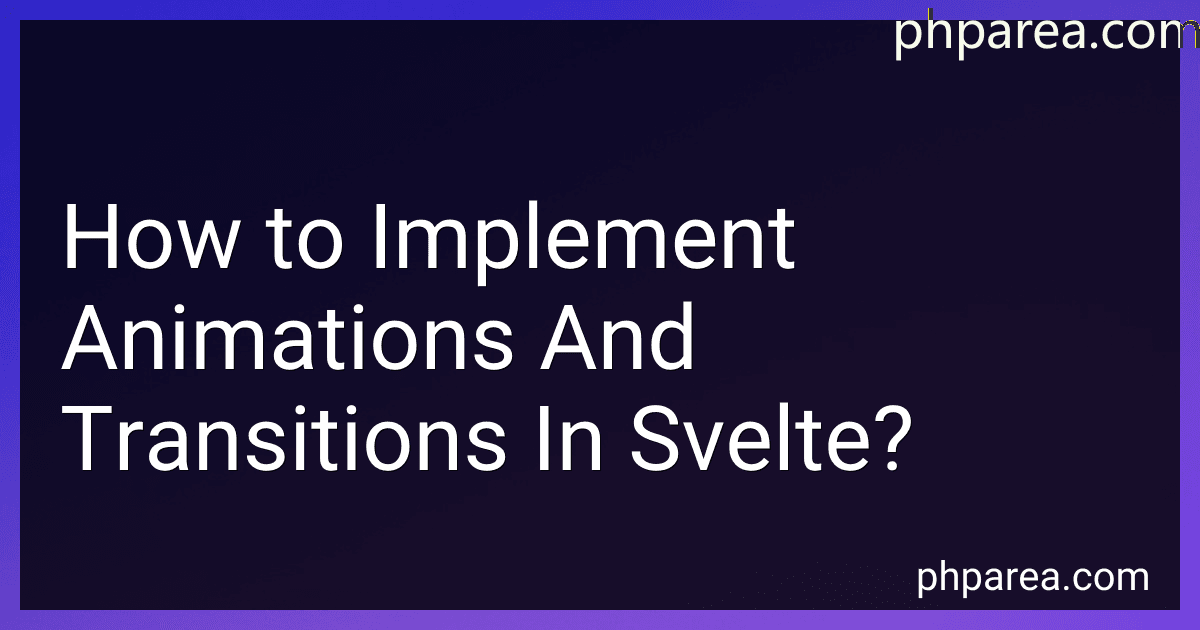 How to Implement Animations And Transitions In Svelte? image