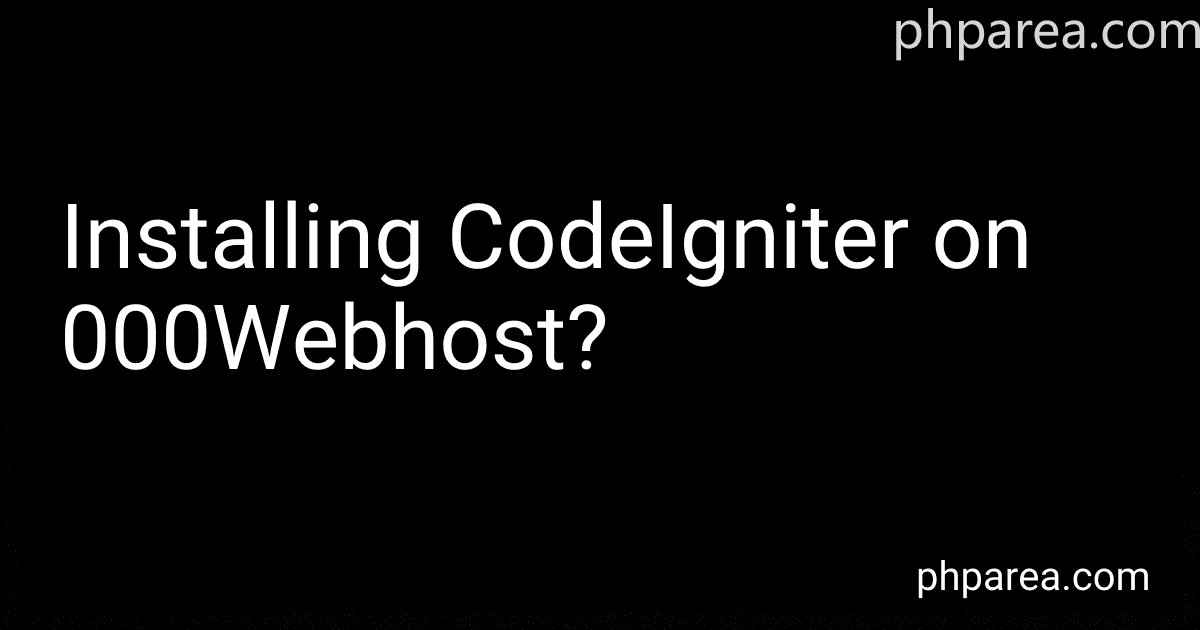 Installing CodeIgniter on 000Webhost? image