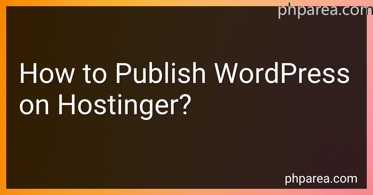 How to Publish WordPress on Hostinger? image