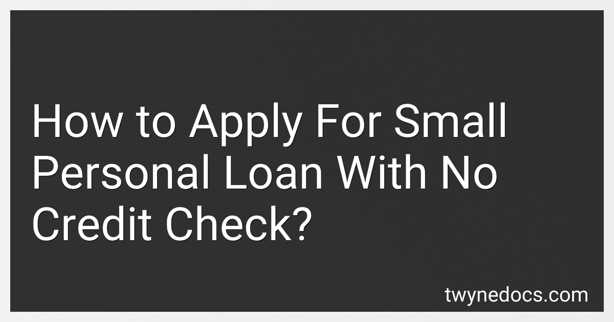 How to Apply For Small Personal Loan With No Credit Check? image