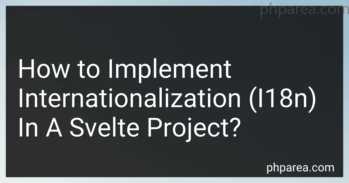 How to Implement Internationalization (I18n) In A Svelte Project? image