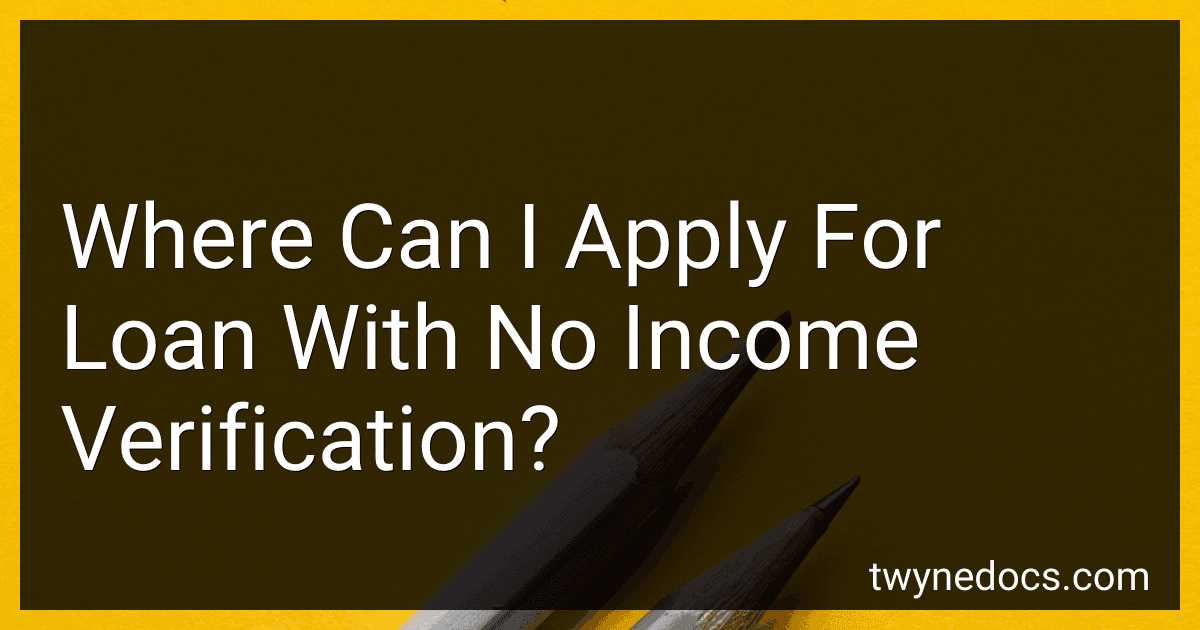 Where Can I Apply For Loan With No Income Verification? image