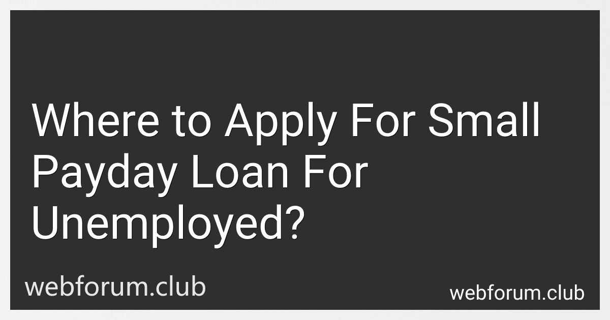 Where to Apply For Small Payday Loan For Unemployed? image