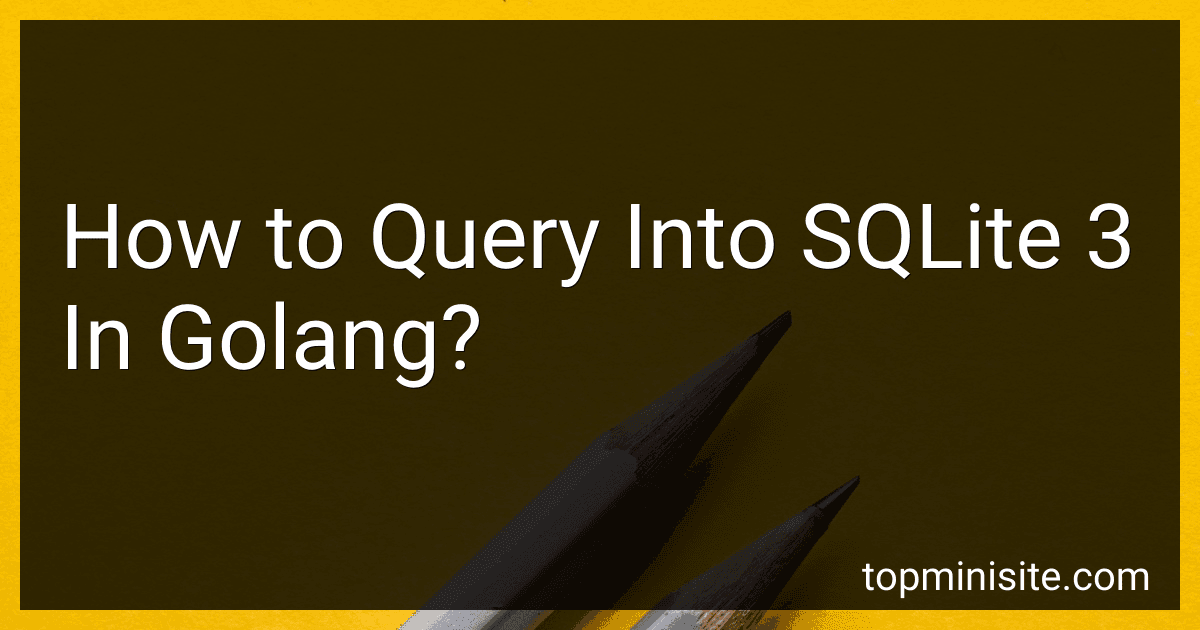 How to Query Into SQLite 3 In Golang? image