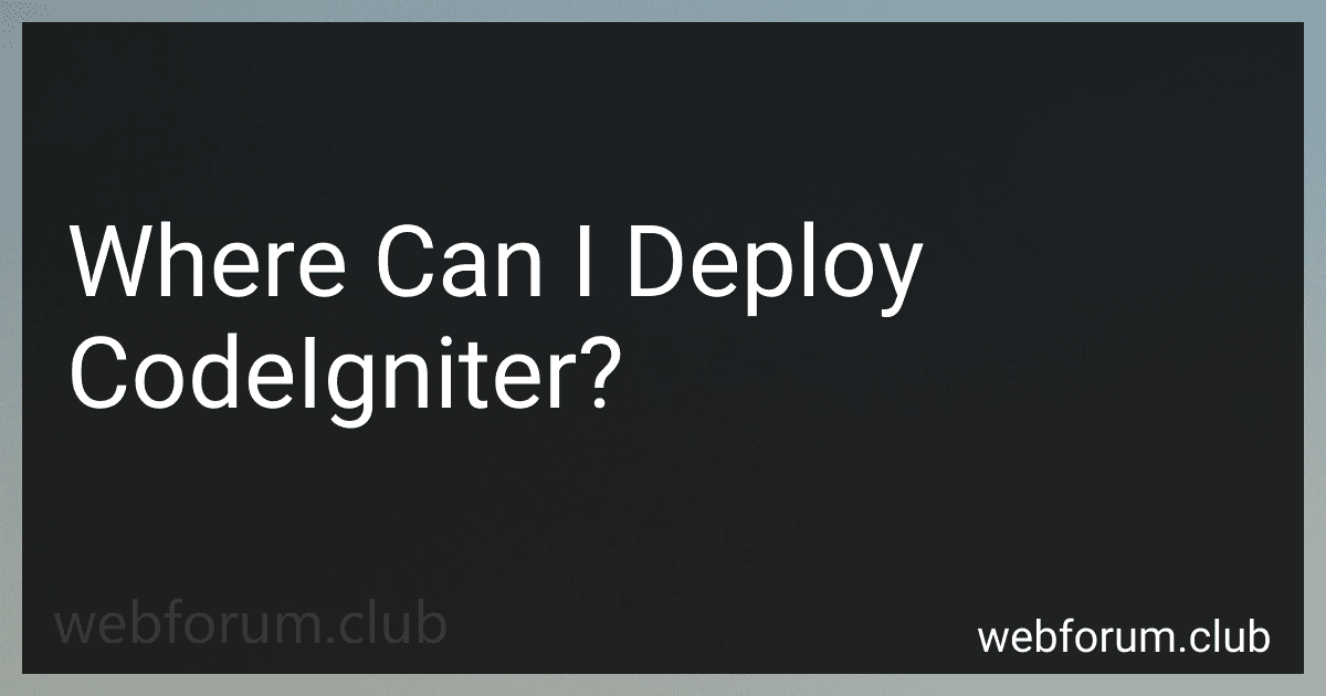Where Can I Deploy CodeIgniter? image