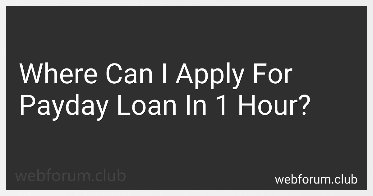 Where Can I Apply For Payday Loan In 1 Hour? image