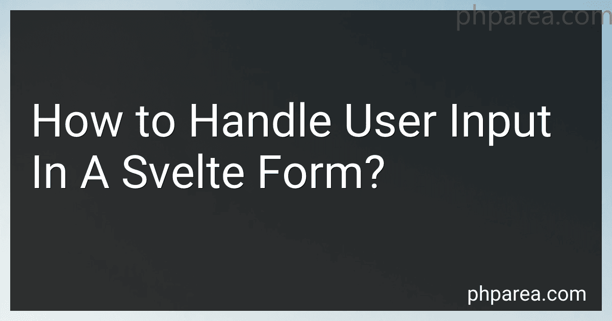 How to Handle User Input In A Svelte Form? image