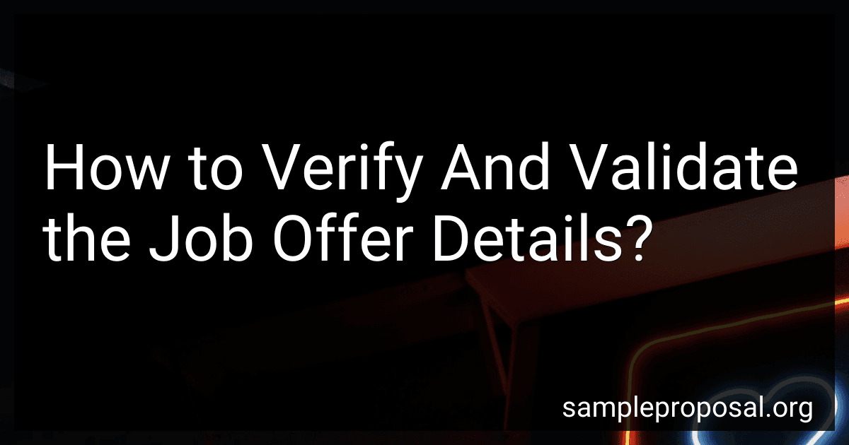 How to Verify And Validate the Job Offer Details? image