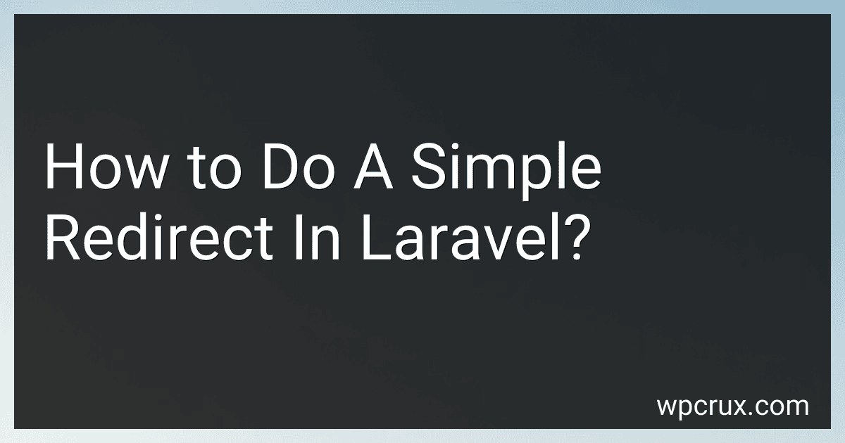 How to Do A Simple Redirect In Laravel? image