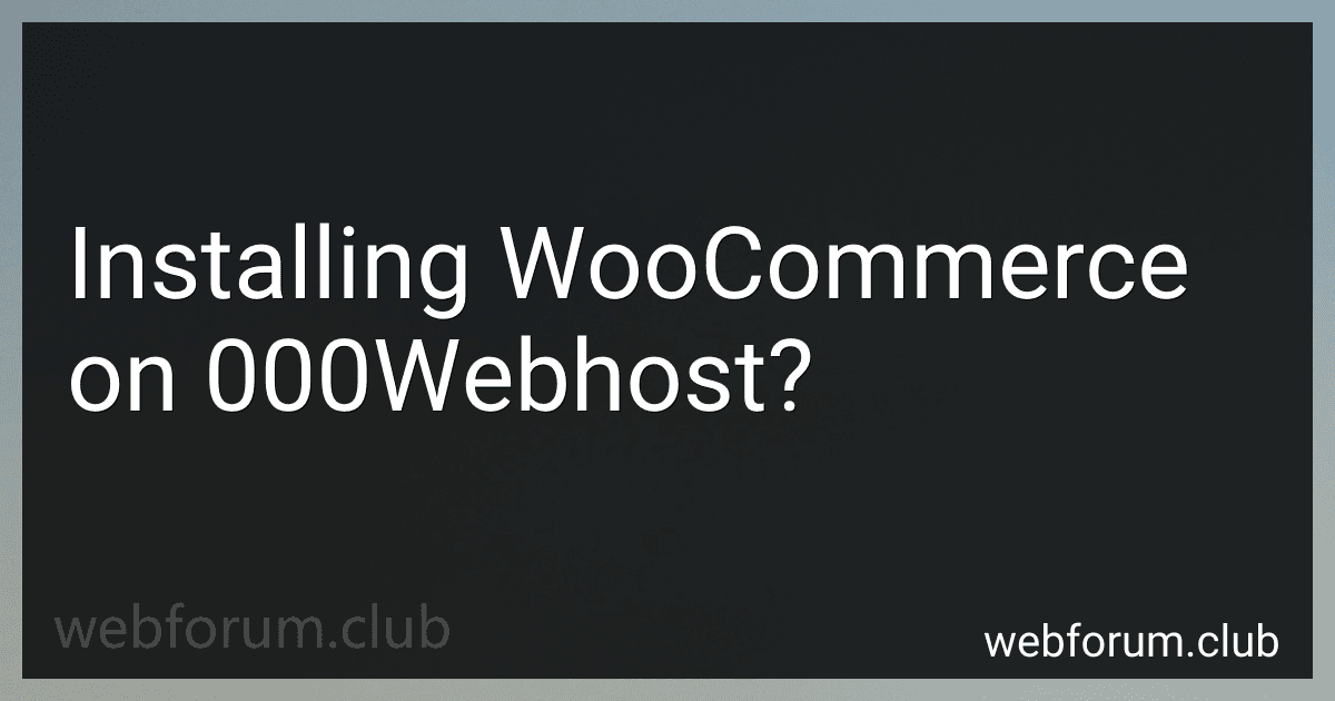 Installing WooCommerce on 000Webhost? image