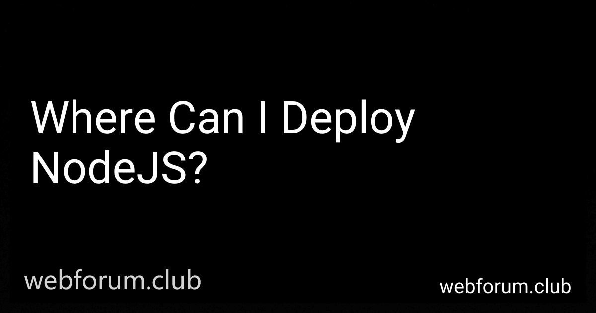 Where Can I Deploy NodeJS? image