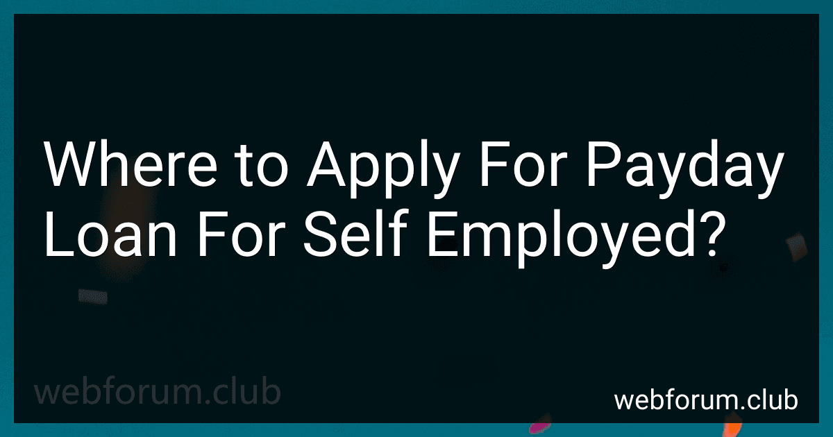 Where to Apply For Payday Loan For Self Employed? image