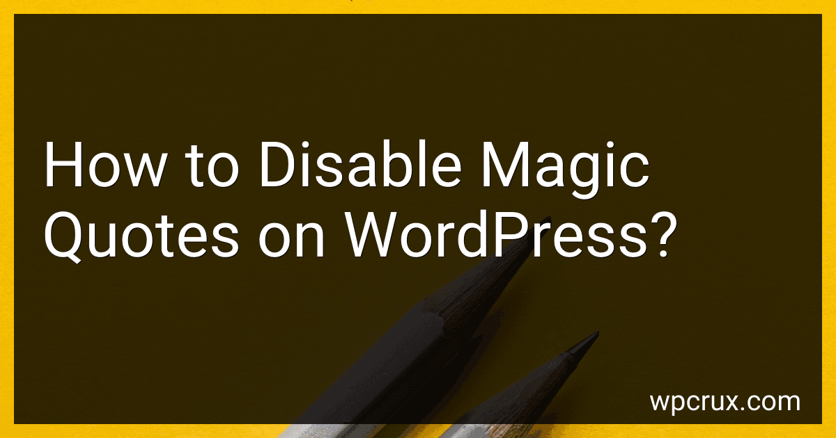 How to Disable Magic Quotes on WordPress? image