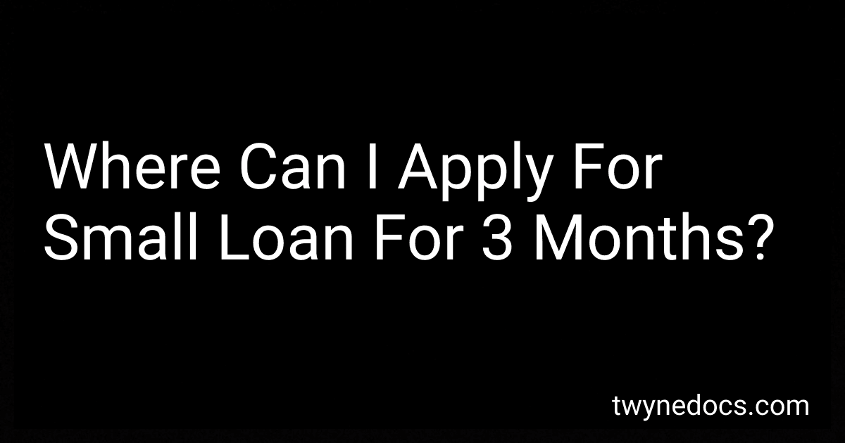 Where Can I Apply For Small Loan For 3 Months? image