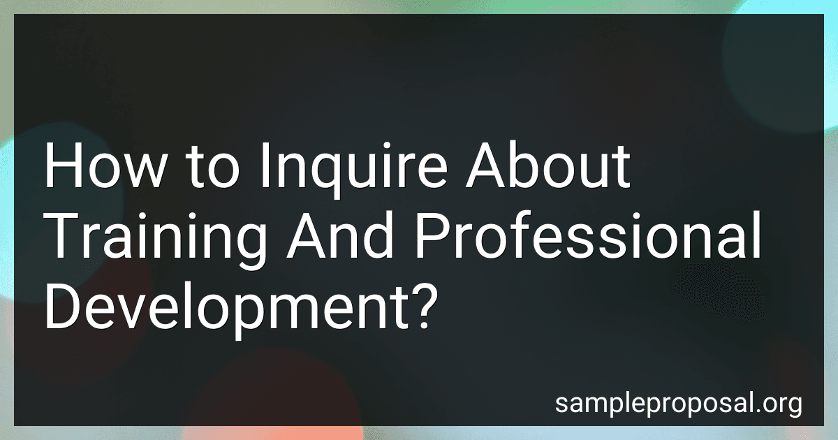 How to Inquire About Training And Professional Development? image