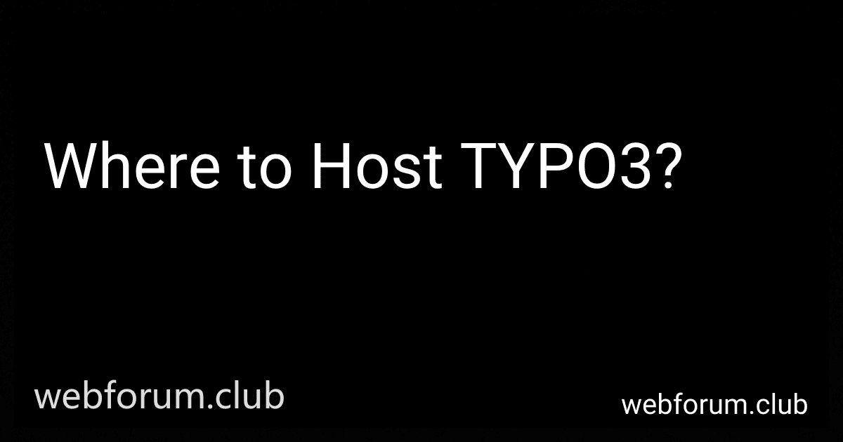 Where to Host TYPO3? preview