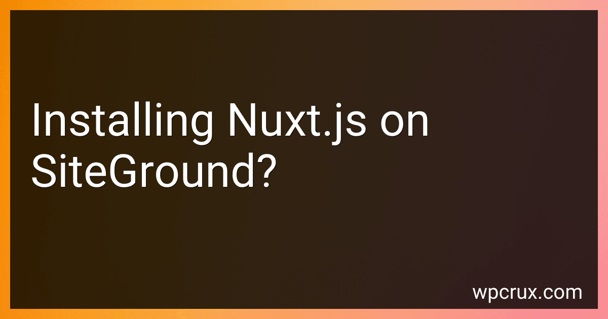 Installing Nuxt.js on SiteGround? image