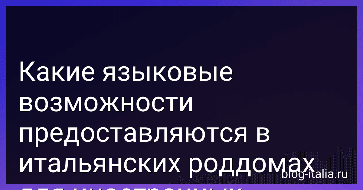 Какие языковые возможности предоставляются в итальянских роддомах для иностранных родителей? preview