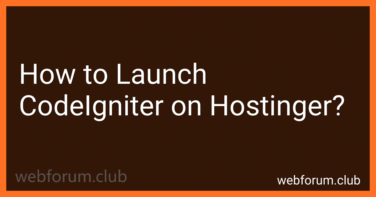 How to Launch CodeIgniter on Hostinger? preview