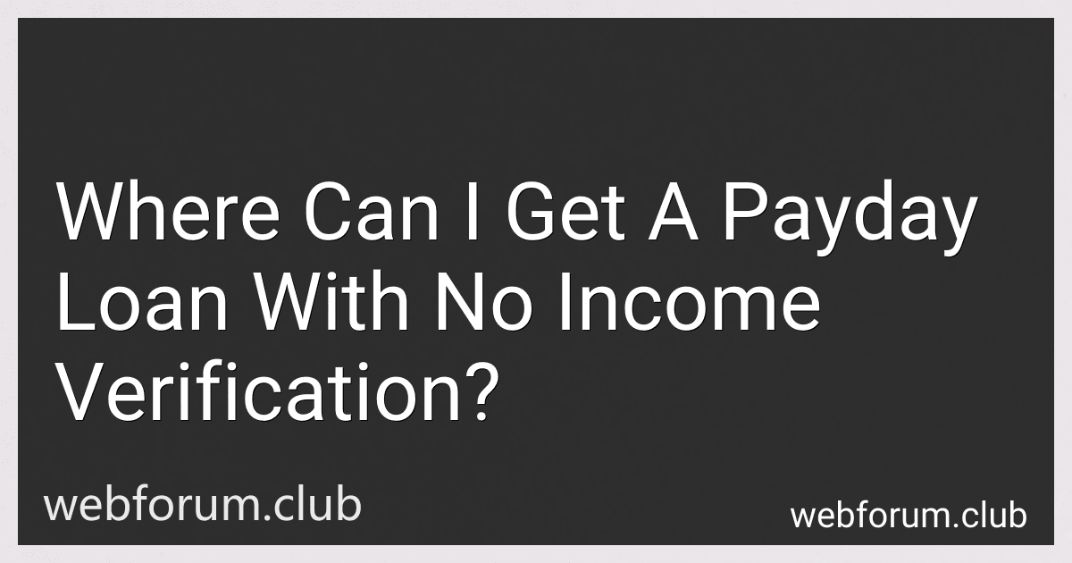Where Can I Get A Payday Loan With No Income Verification? image