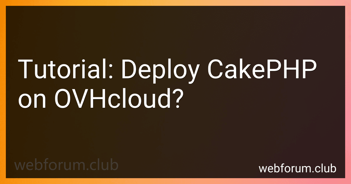 Tutorial: Deploy CakePHP on OVHcloud? image