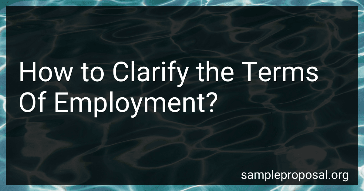 How to Clarify the Terms Of Employment? image